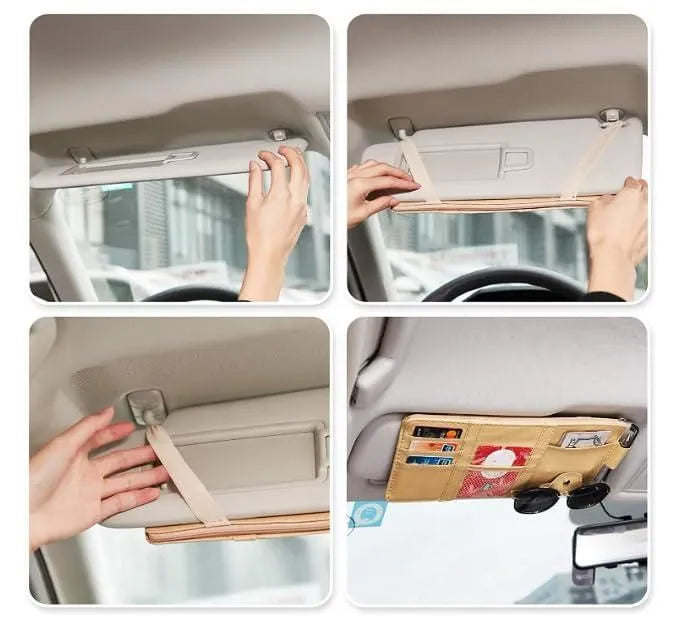 Car Sun Visor Organizer – Multi-Pocket Storage Pouch