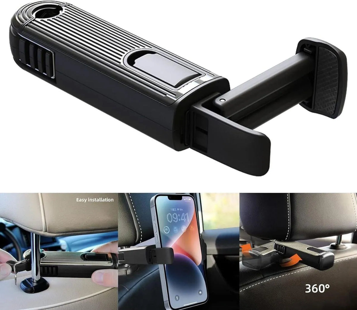 Car Hooks Holder Hanger 360-Degree Rotating