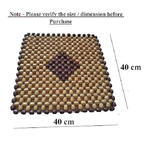 Wooden Bead Seat Cushion – Acupressure Car & Chair Mat (Beige)
