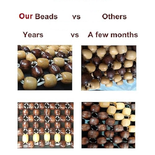 Wooden Bead Seat Cushion – Acupressure Car & Chair Mat (Beige)